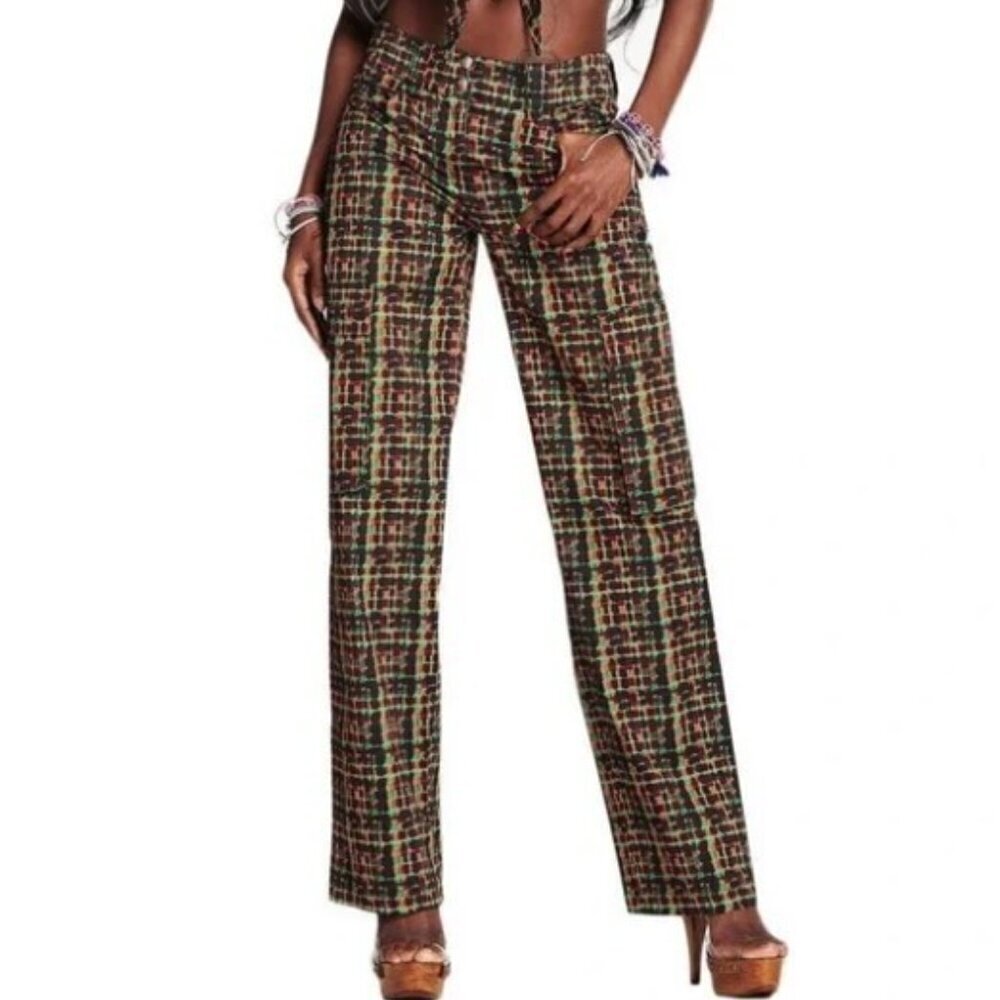 I.AM.GIA Dante Cargo Pants Plaid Straight Leg Sz XS